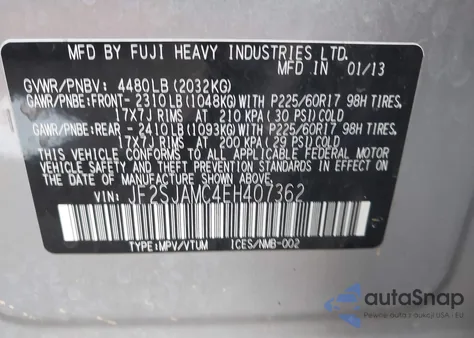 2014 Subaru Forester 2.5I Touring из США, поврежденный, VIN JF2SJAMC4EH407362